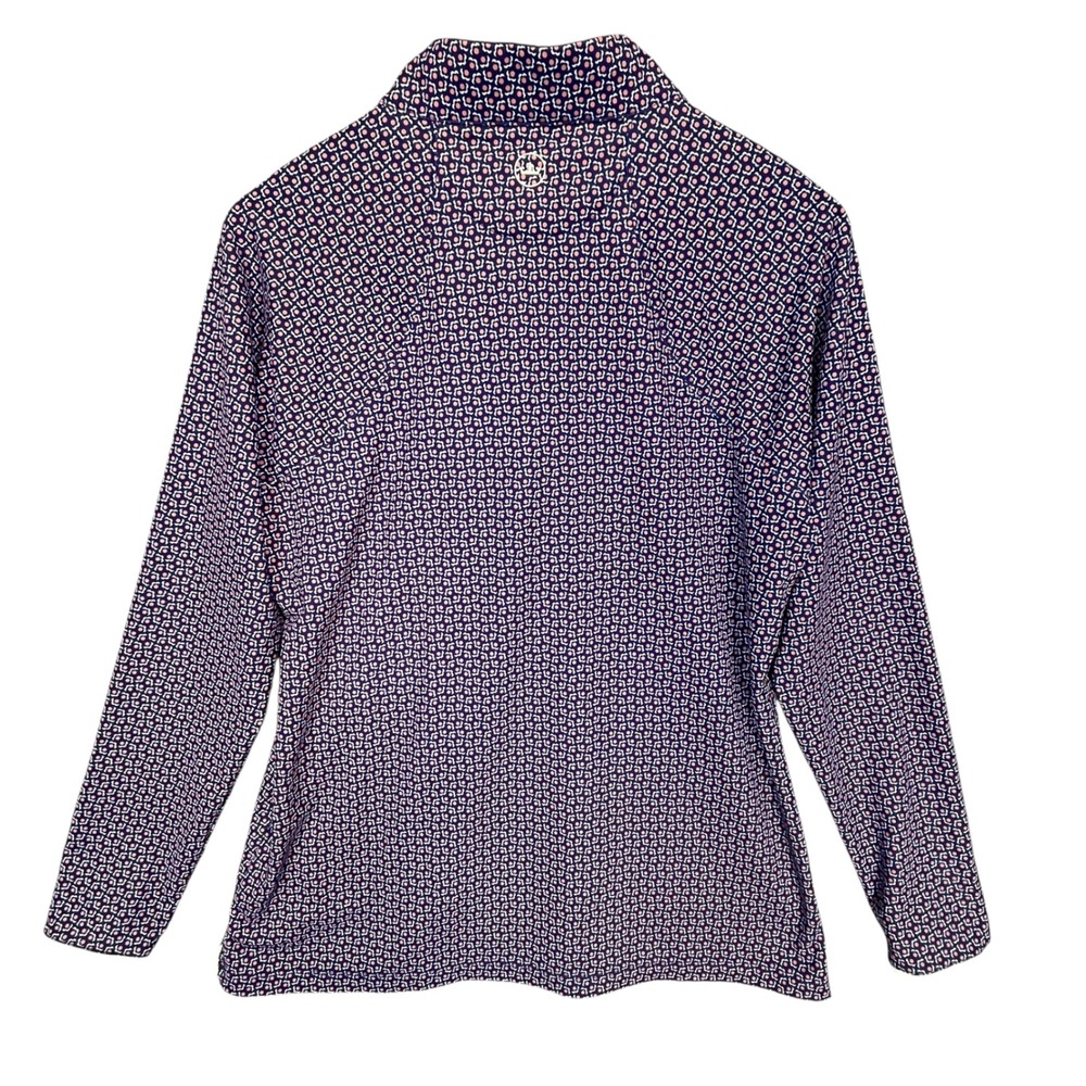Peter Millar‎ Crown Sport Womens Perth Performance Pullover Top Blue Print Large - Picture 2 of 7
